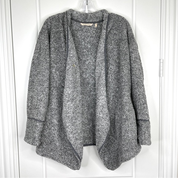 SOFT SURROUNDINGS Cozy Up Teddy Fuzzy Cardigan Heathered...